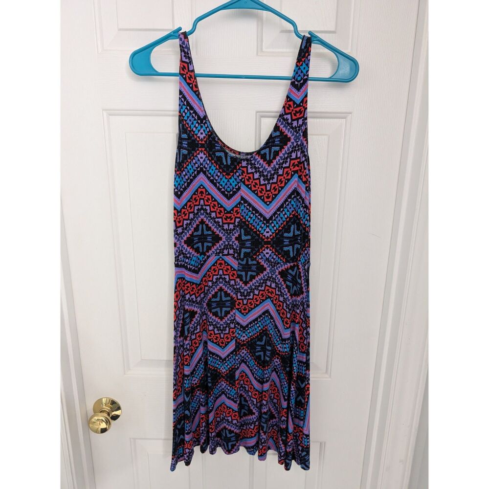 Express Purple & Blue Tribal Print Dress - Size M